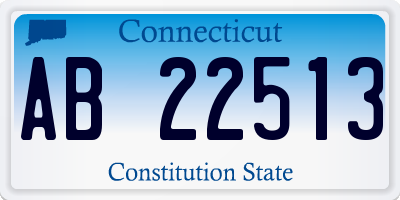 CT license plate AB22513