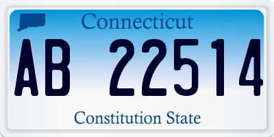 CT license plate AB22514