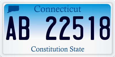 CT license plate AB22518