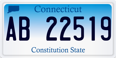 CT license plate AB22519