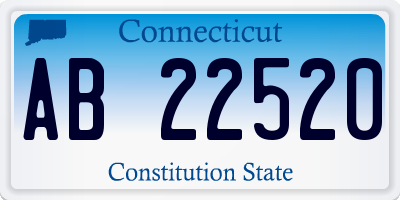 CT license plate AB22520