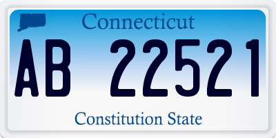 CT license plate AB22521