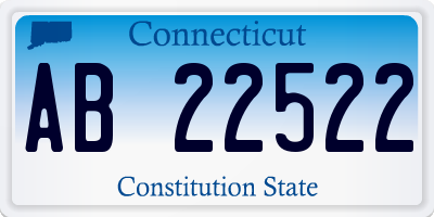 CT license plate AB22522