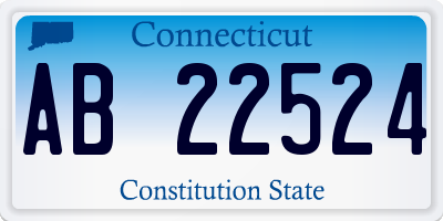 CT license plate AB22524