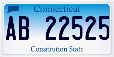 CT license plate AB22525