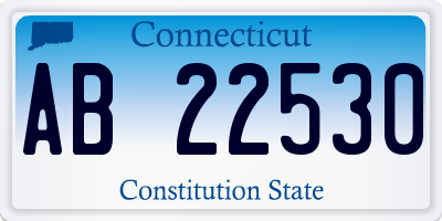 CT license plate AB22530