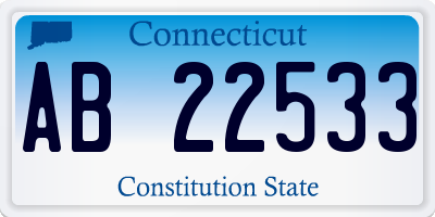 CT license plate AB22533