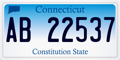 CT license plate AB22537