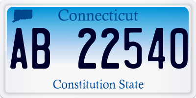 CT license plate AB22540