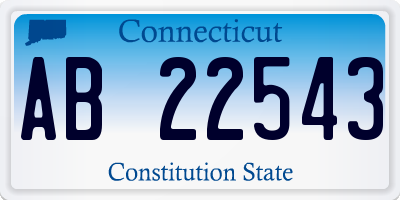 CT license plate AB22543