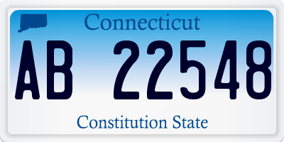CT license plate AB22548