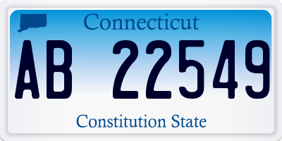 CT license plate AB22549