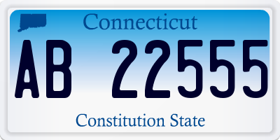 CT license plate AB22555