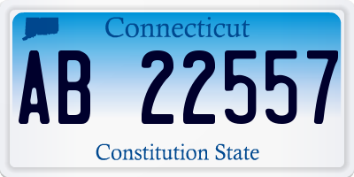 CT license plate AB22557