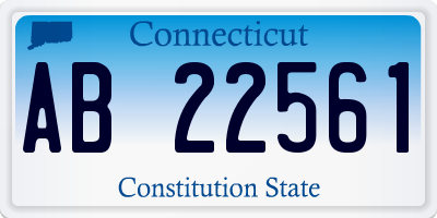 CT license plate AB22561