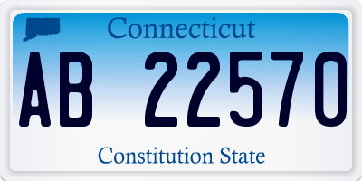 CT license plate AB22570