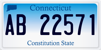 CT license plate AB22571