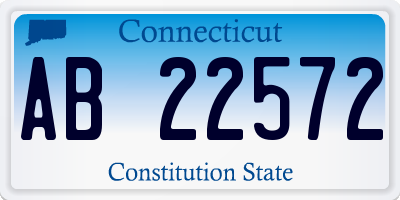 CT license plate AB22572