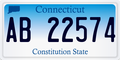 CT license plate AB22574