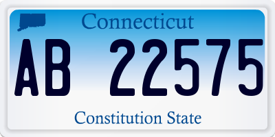 CT license plate AB22575