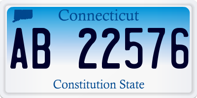 CT license plate AB22576