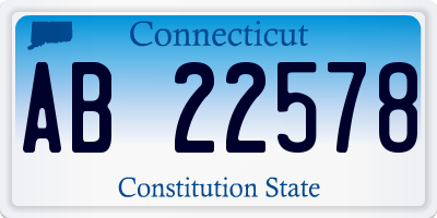 CT license plate AB22578