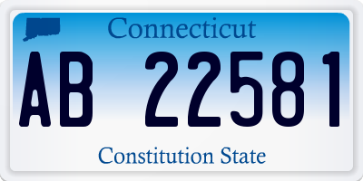 CT license plate AB22581