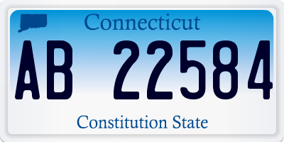 CT license plate AB22584