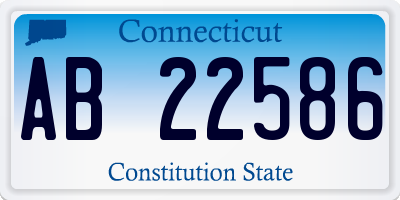 CT license plate AB22586