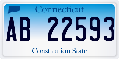 CT license plate AB22593