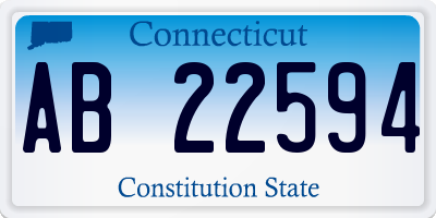 CT license plate AB22594