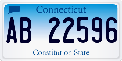 CT license plate AB22596