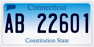 CT license plate AB22601