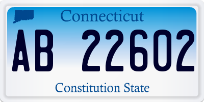 CT license plate AB22602