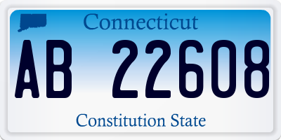 CT license plate AB22608