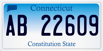 CT license plate AB22609