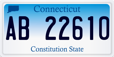 CT license plate AB22610