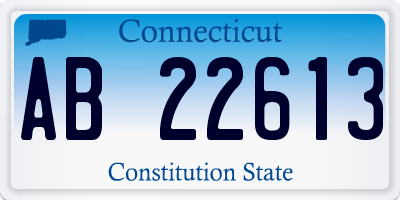 CT license plate AB22613