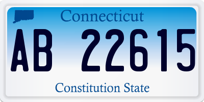 CT license plate AB22615