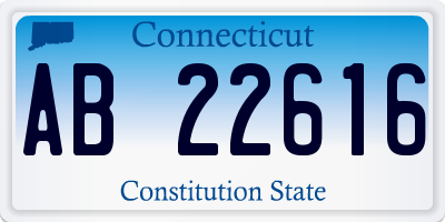 CT license plate AB22616