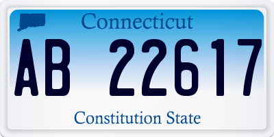 CT license plate AB22617