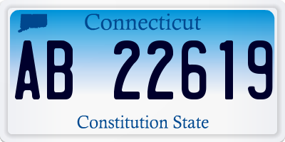 CT license plate AB22619