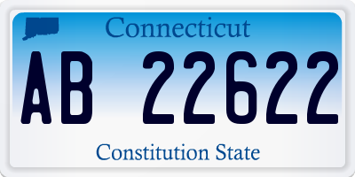 CT license plate AB22622