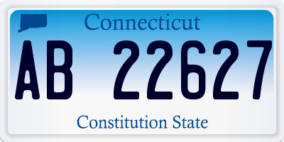 CT license plate AB22627