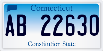 CT license plate AB22630