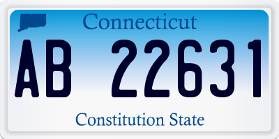 CT license plate AB22631