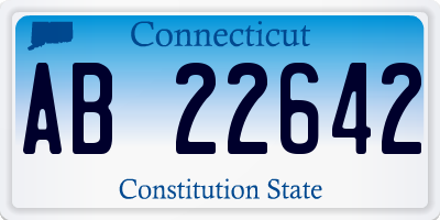 CT license plate AB22642