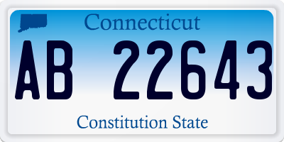 CT license plate AB22643