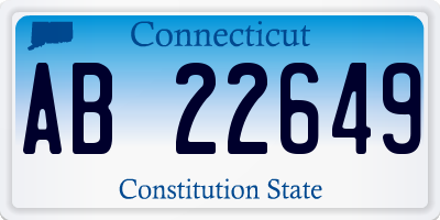 CT license plate AB22649