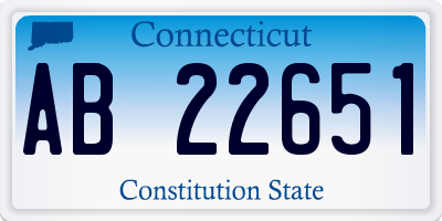 CT license plate AB22651